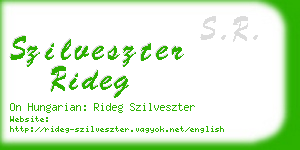 szilveszter rideg business card